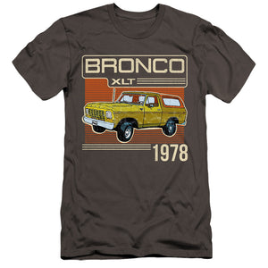 AN OFFCIALLY LICENSED FORD BRONCO BRONCO 1978 MEN'S PREMIUM SLIM FIT T-SHIRT CHARCOAL