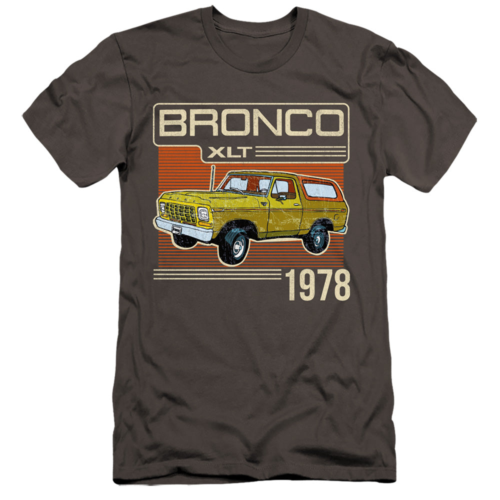 AN OFFCIALLY LICENSED FORD BRONCO BRONCO 1978 MEN'S PREMIUM SLIM FIT T-SHIRT CHARCOAL
