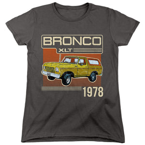 AN OFFCIALLY LICENSED FORD BRONCO BRONCO 1978 WOMEN'S REGULAR FIT T-SHIRT CHARCOAL