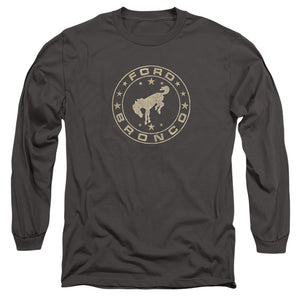 AN OFFCIALLY LICENSED FORD BRONCO VINTAGE STAR BRONCO MEN'S LONG SLEEVE T-SHIRT CHARCOAL