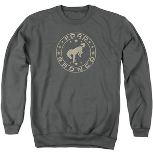 AN OFFCIALLY LICENSED FORD BRONCO VINTAGE STAR BRONCO ADULT UNISEX CREWNECK SWEATSHIRT CHARCOAL