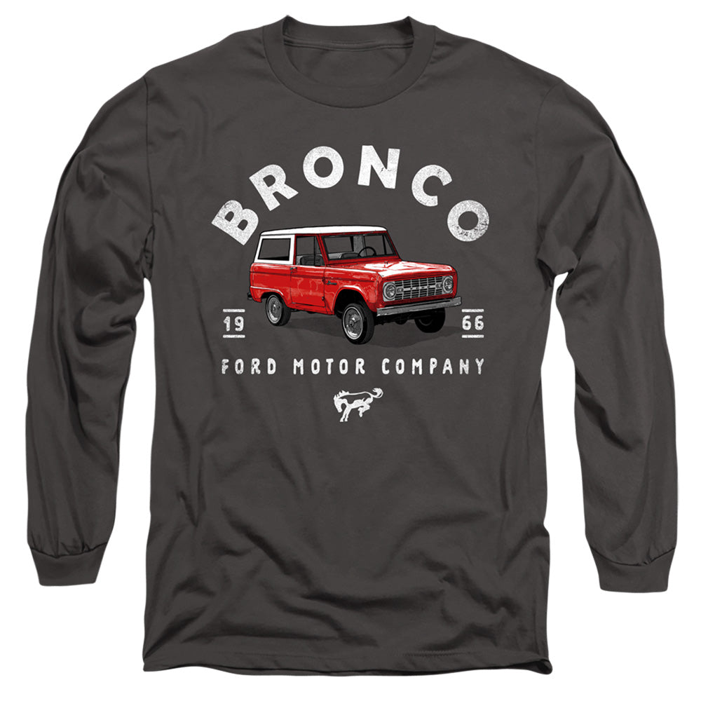 AN OFFCIALLY LICENSED FORD BRONCO BRONCO ILLUSTRATED MEN'S LONG SLEEVE T-SHIRT CHARCOAL