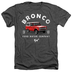 AN OFFCIALLY LICENSED FORD BRONCO BRONCO ILLUSTRATED MEN'S HEATHER T-SHIRT CHARCOAL