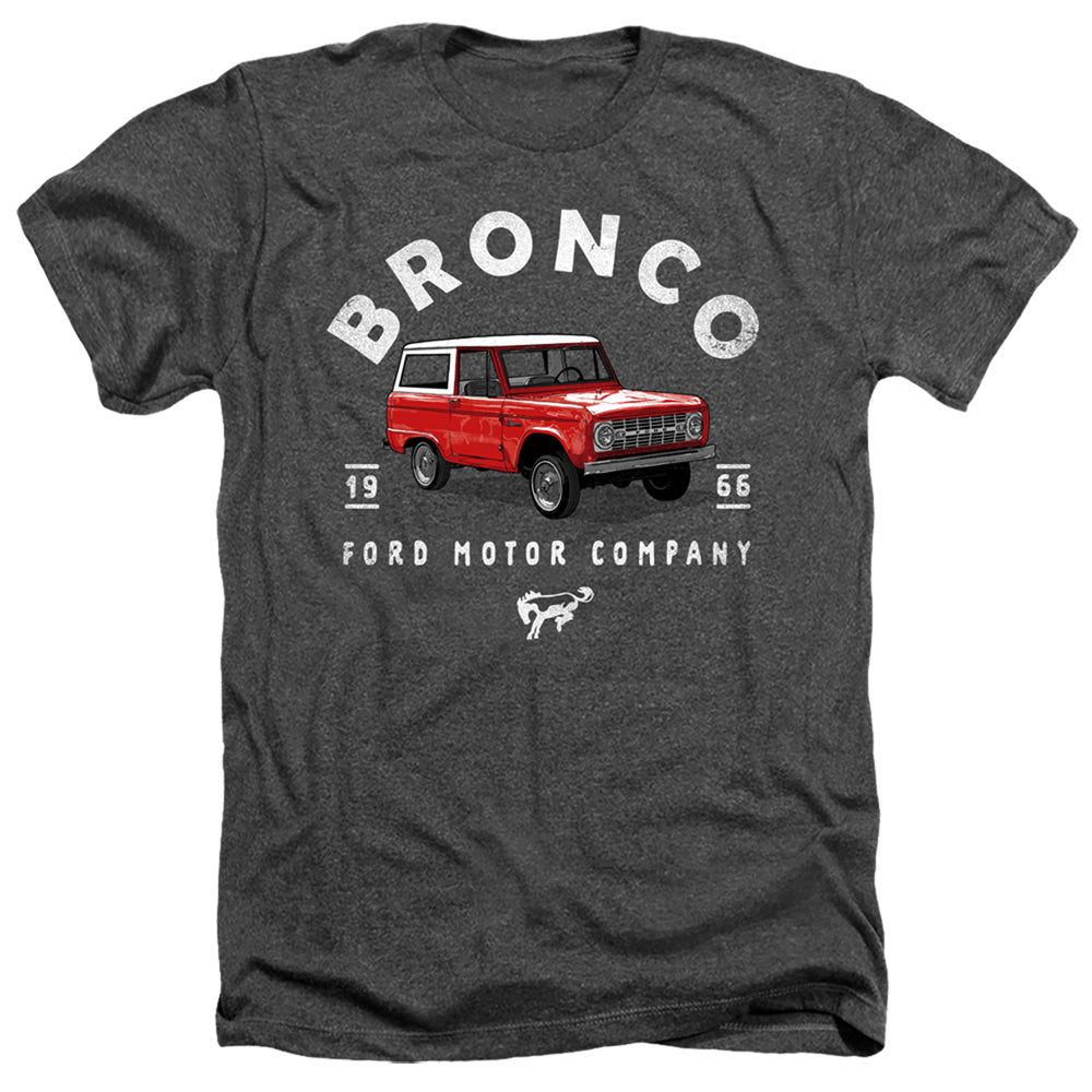 AN OFFCIALLY LICENSED FORD BRONCO BRONCO ILLUSTRATED MEN'S HEATHER T-SHIRT CHARCOAL