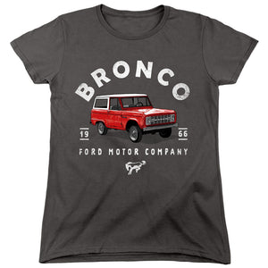 AN OFFCIALLY LICENSED FORD BRONCO BRONCO ILLUSTRATED WOMEN'S REGULAR FIT T-SHIRT CHARCOAL