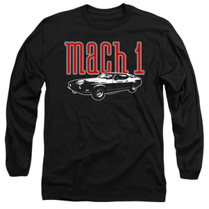 AN OFFCIALLY LICENSED FORD MUSTANG MACH 1 MEN'S LONG SLEEVE T-SHIRT BLACK