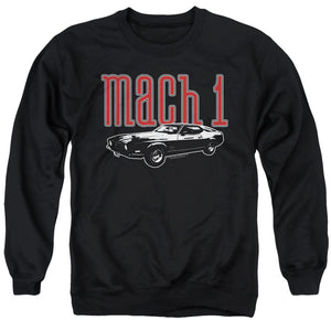 AN OFFCIALLY LICENSED FORD MUSTANG MACH 1 ADULT UNISEX CREWNECK SWEATSHIRT BLACK