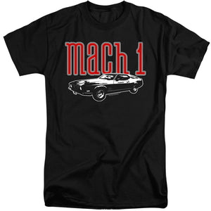 AN OFFCIALLY LICENSED FORD MUSTANG MACH 1 MEN'S TALL FIT T-SHIRT BLACK