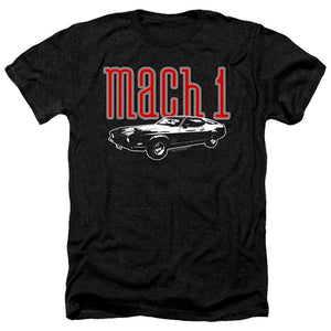 AN OFFCIALLY LICENSED FORD MUSTANG MACH 1 MEN'S HEATHER T-SHIRT CHARCOAL