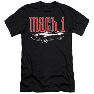 AN OFFCIALLY LICENSED FORD MUSTANG MACH 1 MEN'S PREMIUM SLIM FIT T-SHIRT BLACK