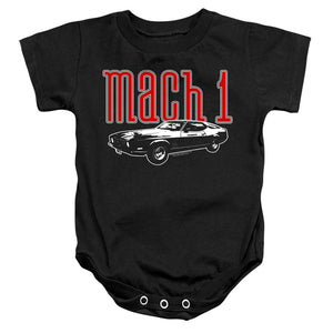 AN OFFCIALLY LICENSED FORD MUSTANG MACH 1 BABY BODYSUIT BLACK