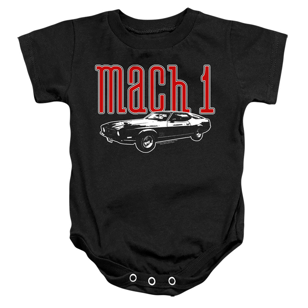 AN OFFCIALLY LICENSED FORD MUSTANG MACH 1 BABY BODYSUIT BLACK