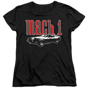 AN OFFCIALLY LICENSED FORD MUSTANG MACH 1 WOMEN'S REGULAR FIT T-SHIRT BLACK