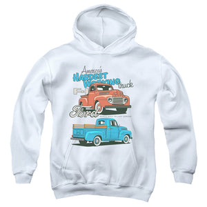 AN OFFCIALLY LICENSED FORD TRUCKS HARDEST WORKING YOUTH HOODIE WHITE