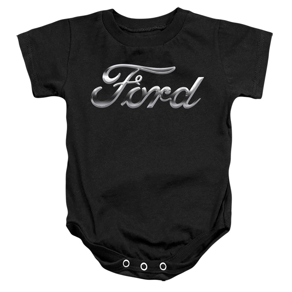 AN OFFCIALLY LICENSED FORD CHROME FORD LOGO BABY BODYSUIT BLACK