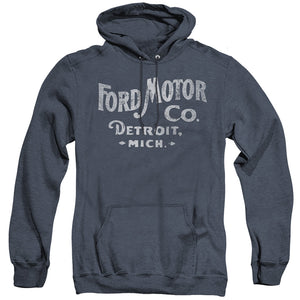 AN OFFCIALLY LICENSED FORD MOTOR CO ADULT UNISEX HEATHER PULLOVER HOODIE NAVY