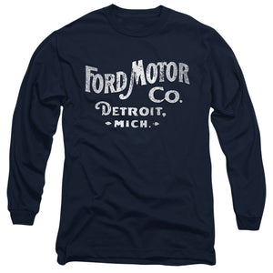 AN OFFCIALLY LICENSED FORD MOTOR CO MEN'S LONG SLEEVE T-SHIRT NAVY