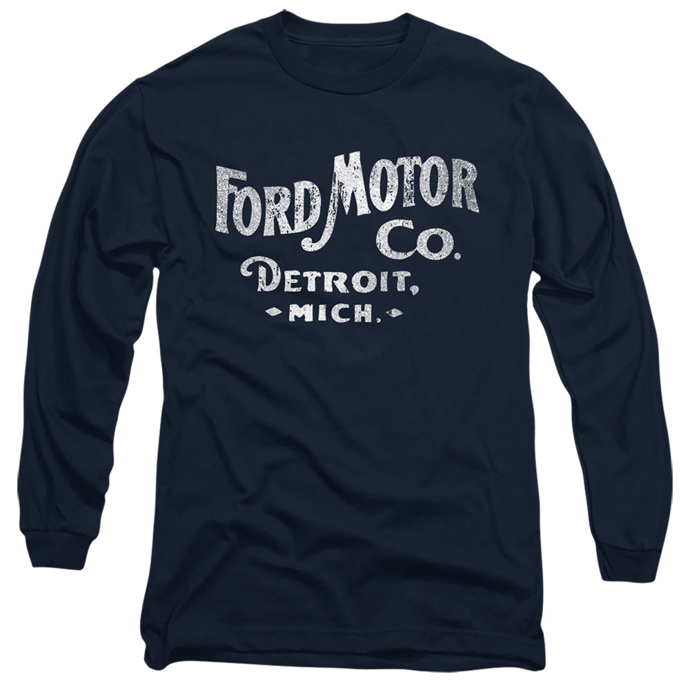 AN OFFCIALLY LICENSED FORD MOTOR CO MEN'S LONG SLEEVE T-SHIRT NAVY