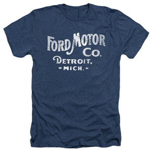 AN OFFCIALLY LICENSED FORD MOTOR CO MEN'S HEATHER T-SHIRT NAVY