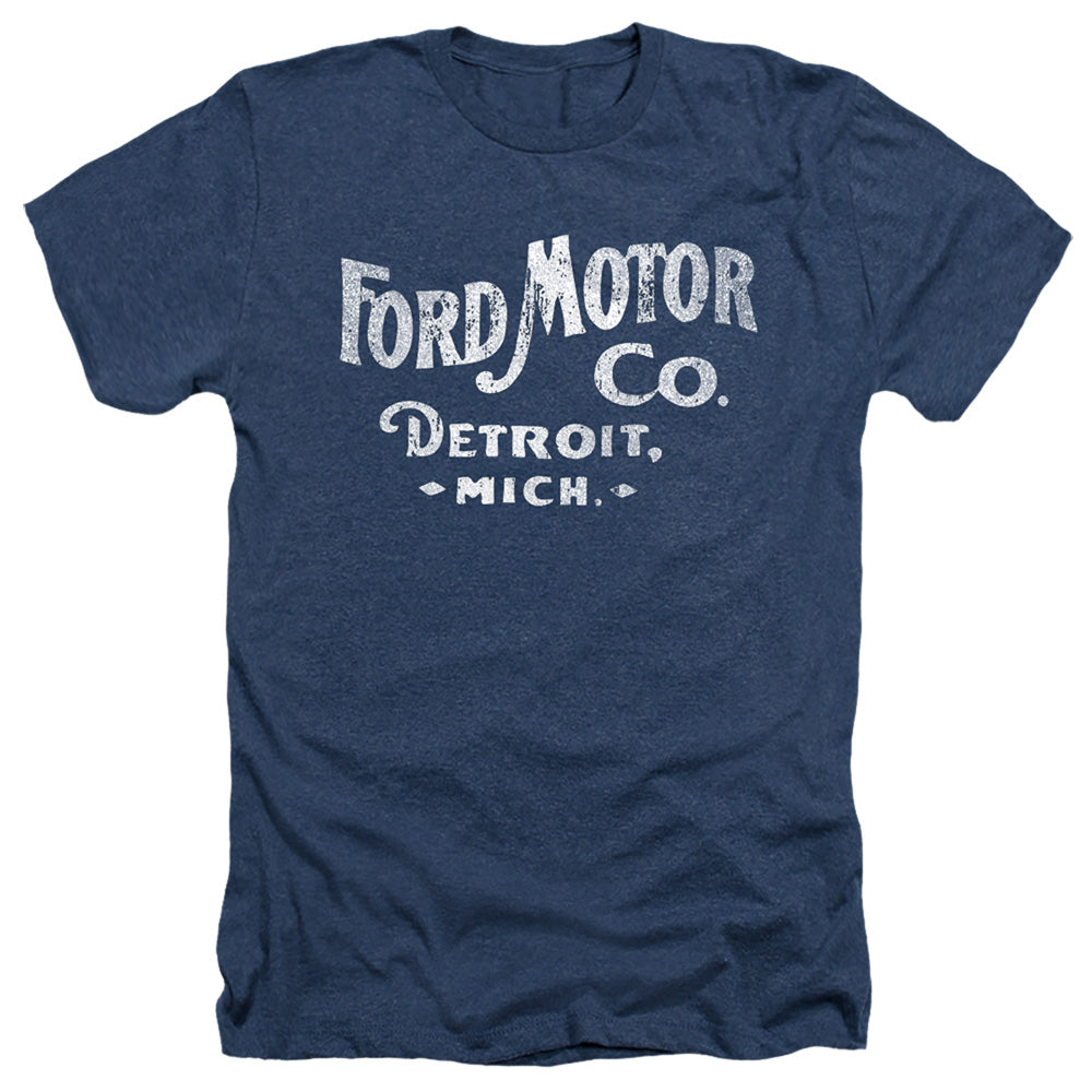 AN OFFCIALLY LICENSED FORD MOTOR CO MEN'S HEATHER T-SHIRT NAVY
