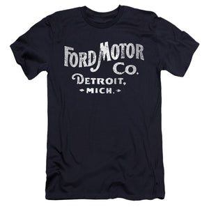 AN OFFCIALLY LICENSED FORD MOTOR CO MEN'S PREMIUM SLIM FIT T-SHIRT NAVY