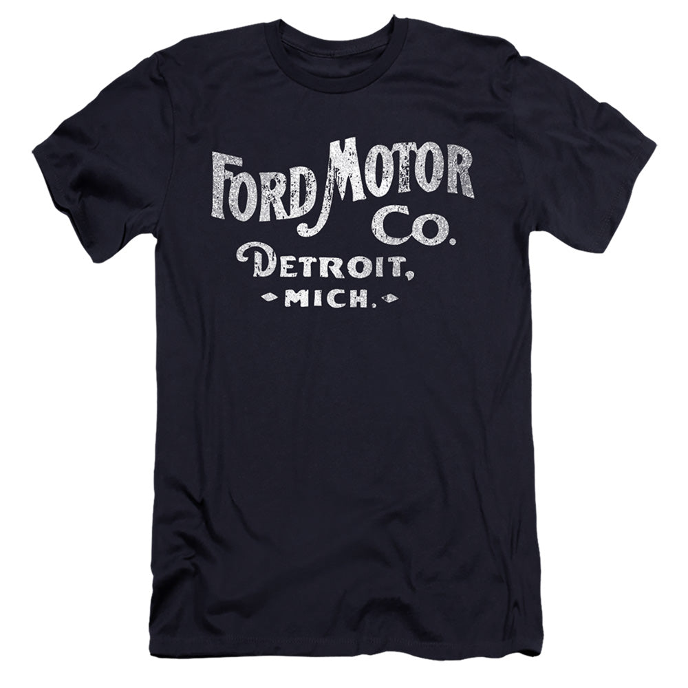 AN OFFCIALLY LICENSED FORD MOTOR CO MEN'S PREMIUM SLIM FIT T-SHIRT NAVY