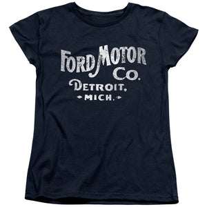 AN OFFCIALLY LICENSED FORD MOTOR CO WOMEN'S REGULAR FIT T-SHIRT NAVY