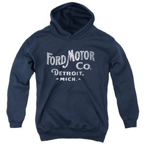 AN OFFCIALLY LICENSED FORD MOTOR CO YOUTH HOODIE NAVY