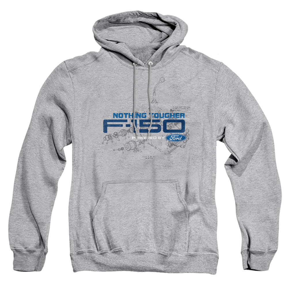 AN OFFCIALLY LICENSED FORD TRUCKS ENGINE SCHEMATIC ADULT UNISEX PULLOVER HOODIE ATHLETIC HEATHER