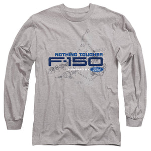 AN OFFCIALLY LICENSED FORD TRUCKS ENGINE SCHEMATIC MEN'S LONG SLEEVE T-SHIRT ATHLETIC HEATHER