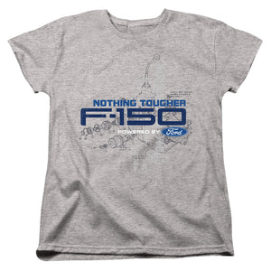 AN OFFCIALLY LICENSED FORD TRUCKS ENGINE SCHEMATIC WOMEN'S REGULAR FIT T-SHIRT ATHLETIC HEATHER