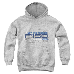 AN OFFCIALLY LICENSED FORD TRUCKS ENGINE SCHEMATIC YOUTH HOODIE ATHLETIC HEATHER