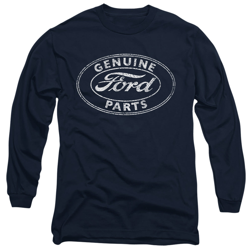 AN OFFCIALLY LICENSED FORD GENUINE PARTS MEN'S LONG SLEEVE T-SHIRT NAVY