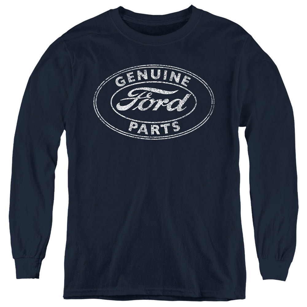 AN OFFCIALLY LICENSED FORD GENUINE PARTS YOUTH LONG SLEEVE T-SHIRT NAVY