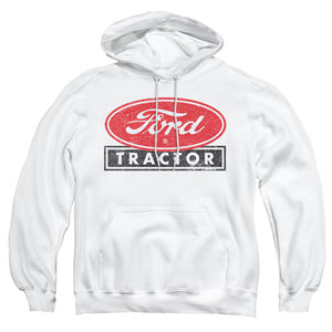 AN OFFCIALLY LICENSED FORD FORD TRACTOR ADULT UNISEX PULLOVER HOODIE WHITE