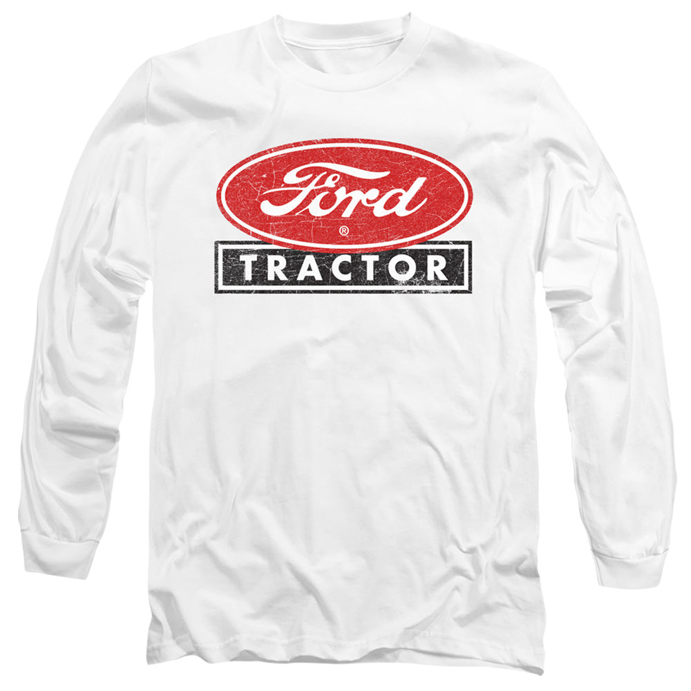 AN OFFCIALLY LICENSED FORD FORD TRACTOR MEN'S LONG SLEEVE T-SHIRT WHITE