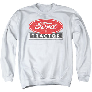 AN OFFCIALLY LICENSED FORD FORD TRACTOR ADULT UNISEX CREWNECK SWEATSHIRT WHITE