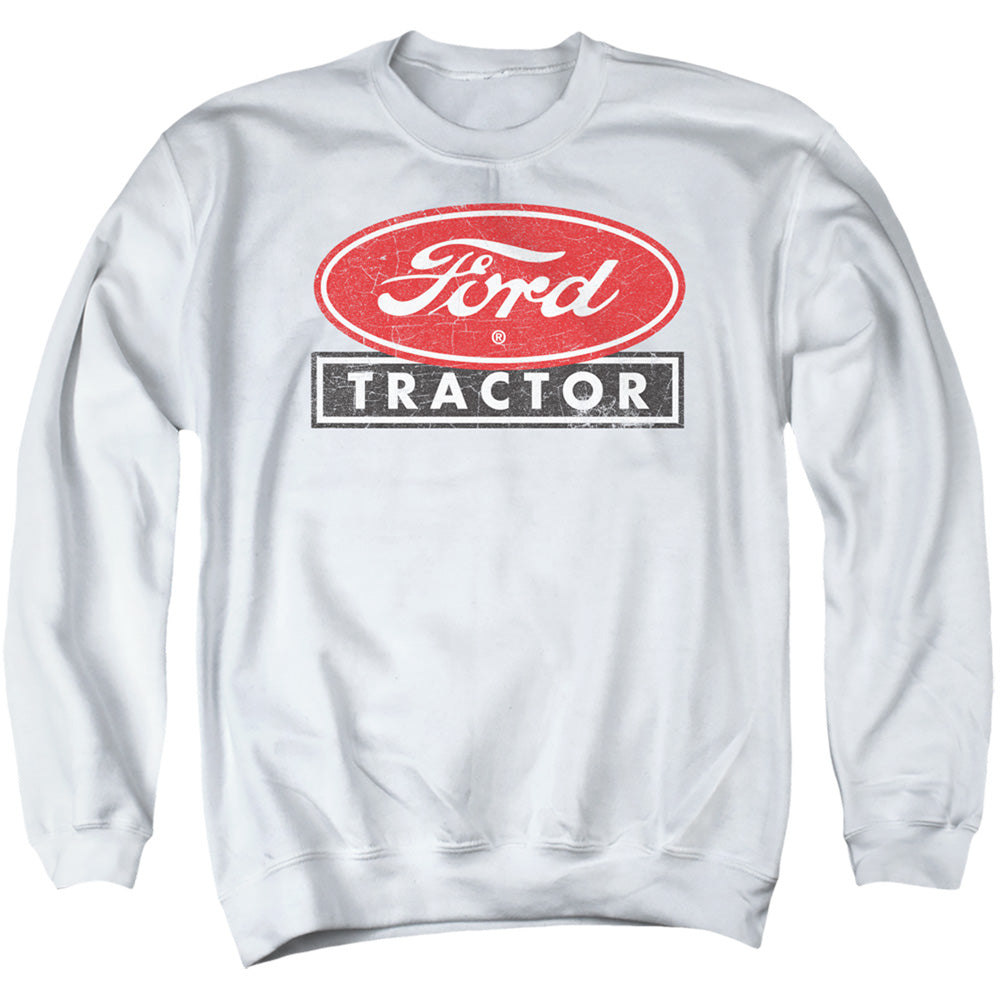 AN OFFCIALLY LICENSED FORD FORD TRACTOR ADULT UNISEX CREWNECK SWEATSHIRT WHITE