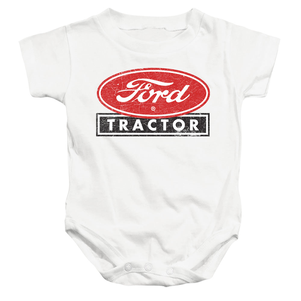 AN OFFCIALLY LICENSED FORD FORD TRACTOR BABY BODYSUIT WHITE
