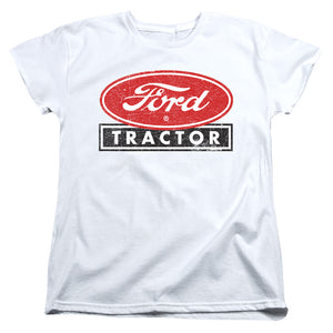 AN OFFCIALLY LICENSED FORD FORD TRACTOR WOMEN'S REGULAR FIT T-SHIRT WHITE