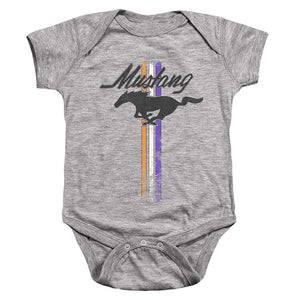 AN OFFCIALLY LICENSED FORD MUSTANG MUSTANG STRIPES BABY BODYSUIT ATHLETIC HEATHER