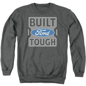 AN OFFCIALLY LICENSED FORD TRUCKS BUILT FORD TOUGH ADULT UNISEX CREWNECK SWEATSHIRT CHARCOAL