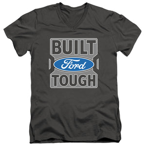 AN OFFCIALLY LICENSED FORD TRUCKS BUILT FORD TOUGH MEN'S V-NECK T-SHIRT CHARCOAL