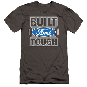 AN OFFCIALLY LICENSED FORD TRUCKS BUILT FORD TOUGH MEN'S PREMIUM SLIM FIT T-SHIRT CHARCOAL