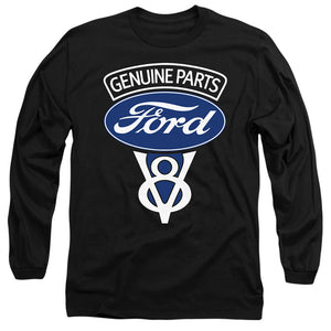 AN OFFCIALLY LICENSED FORD V8 GENUINE PARTS MEN'S LONG SLEEVE T-SHIRT BLACK
