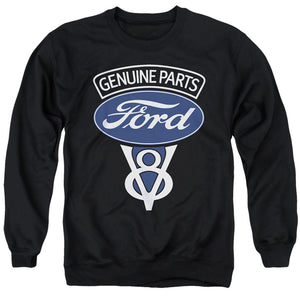 AN OFFCIALLY LICENSED FORD V8 GENUINE PARTS ADULT UNISEX CREWNECK SWEATSHIRT BLACK