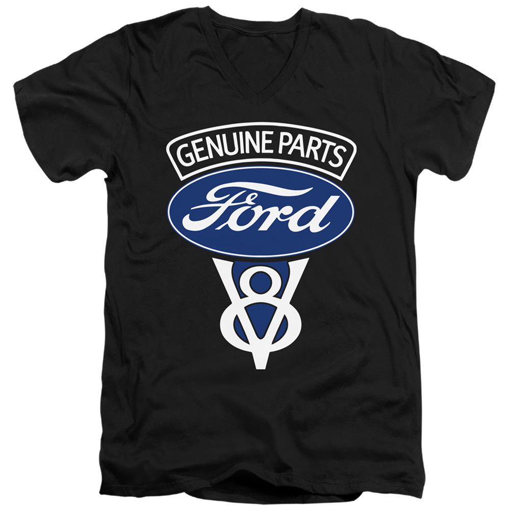 AN OFFCIALLY LICENSED FORD V8 GENUINE PARTS MEN'S V-NECK T-SHIRT BLACK