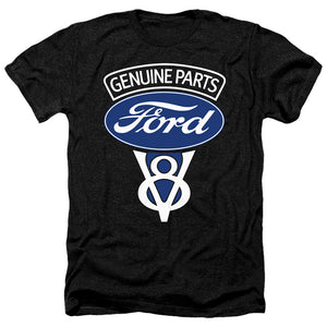 AN OFFCIALLY LICENSED FORD V8 GENUINE PARTS MEN'S HEATHER T-SHIRT CHARCOAL