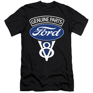 AN OFFCIALLY LICENSED FORD V8 GENUINE PARTS MEN'S PREMIUM SLIM FIT T-SHIRT BLACK