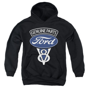 AN OFFCIALLY LICENSED FORD V8 GENUINE PARTS YOUTH HOODIE BLACK
